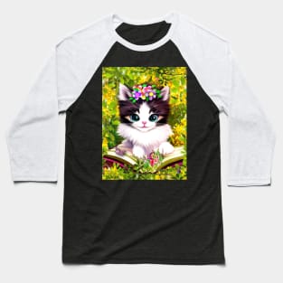 Cute and Funny Cat Baseball T-Shirt